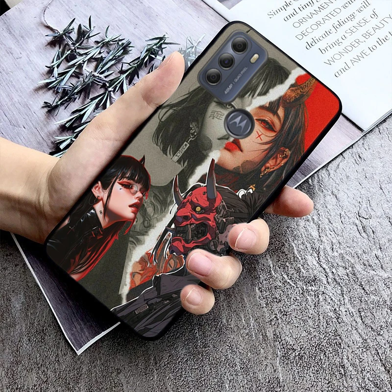 Funda de teléfono japonesa Oni Mask Devil para Moto G85 G55 G05 G14 G75 G31 G50 G10 G20 G30 G60 G13 G32 G84 G54 G53 G72 G24 Power