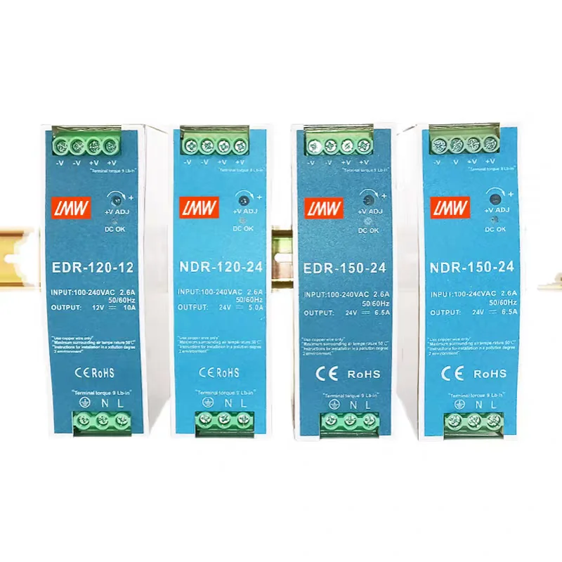 

Rail mounted switch power supply 24V DC 12V/48V EDR/NDR/75/120/150W transformer DR10A