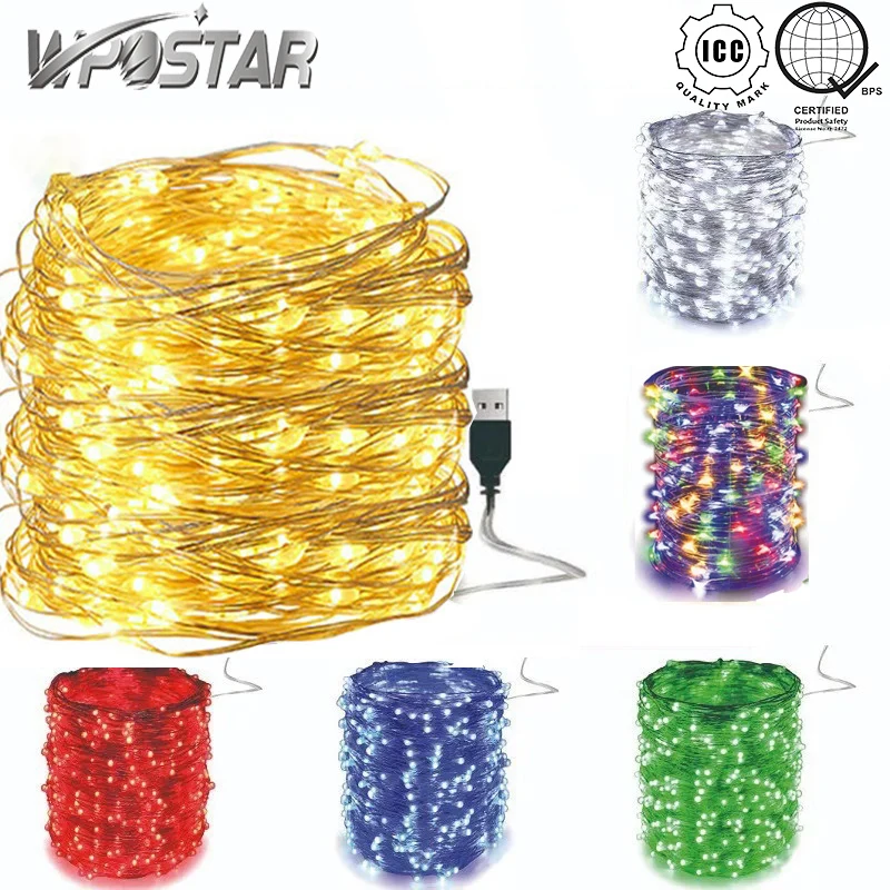USB LED String Light 1M 3M 5M 10M Fairy Christmas Lights Copper Wire Wedding Garland Lights for Christmas Holiday Party Decor