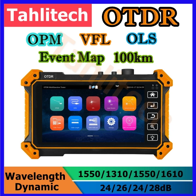 Mini OTDR Active Live Fiber Tester 1610nm 24/26/28dB Optical Reflector Reflectometer Touch Screen OPM VFL Event Map