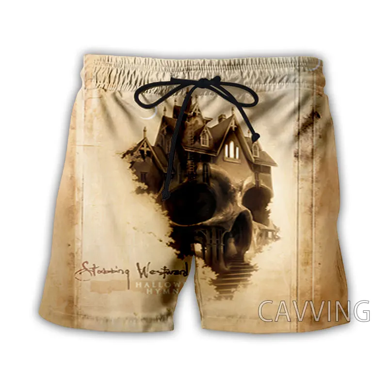 CAVVING 3D Print  Stabbing-westward Band  Summer Beach Shorts Streetwear Quick Dry Casual Shorts Sweat Shorts for Women/men