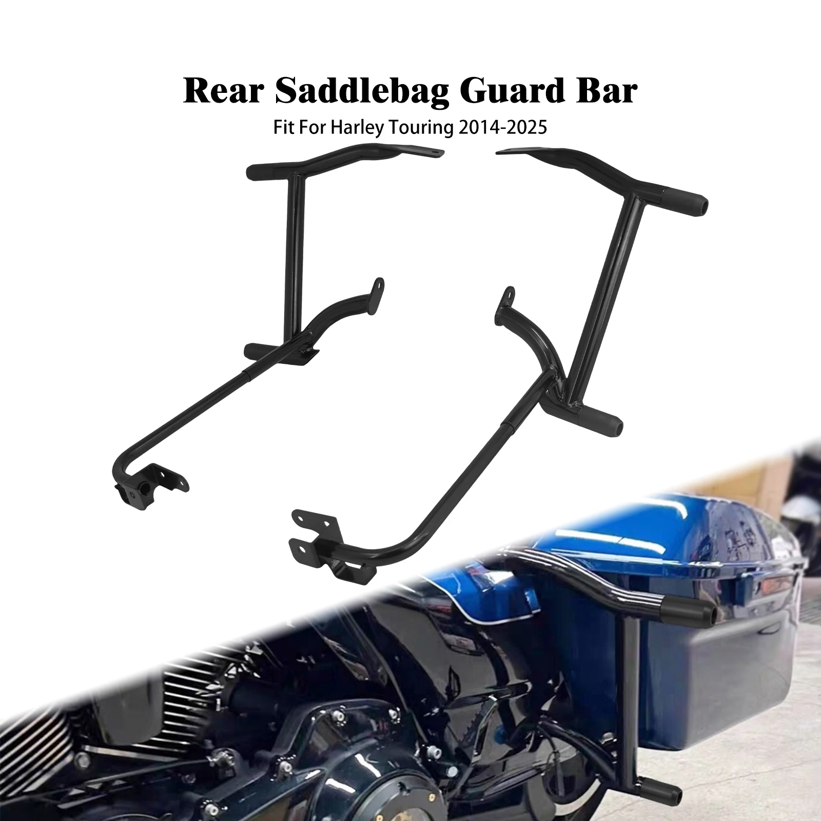 

Motorcycle Saddlebag Guard Rear Rails Crash Bar Rail Bracket Kit For Harley Touring Street Electra Glide Road King FLTRX 2014-Up