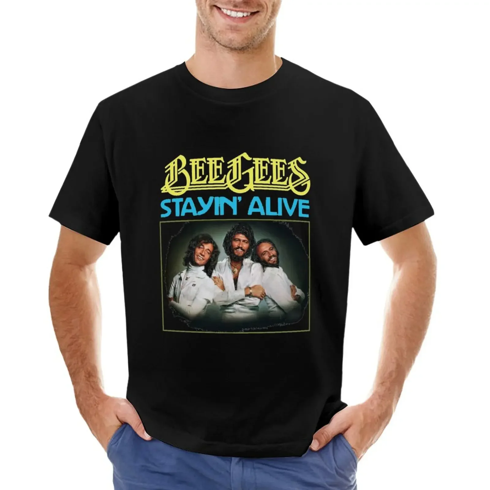 Stayin Alive Bee Gees Band Gift For Men Women T-shirt anime clothes quick-drying sublime quick drying mens t shirt graphic