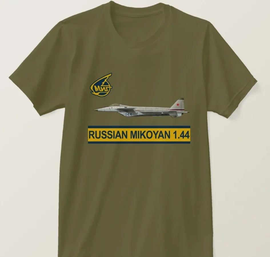 Russian Aerospace Force MiG 1.44 Fifth Generation Fighter T-Shirt 100% Cotton O-Neck Short Sleeve Casual Mens T-shirt Size S-3XL