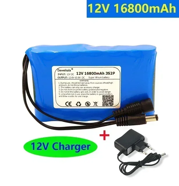 Batterie au lithium aste, carte de protection, chargeur 2023 V l'autorisation, DC 12V, 18650 mAh, 24.com, 16800 V, PCB, 12.6,