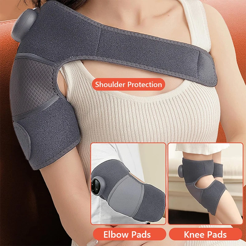 Eletric Heated Knee Massage Instrument Vibrator Knee Heating Pad Elbow Arthritis Pain Relief Joint Physiotherapy Osteoarthritis