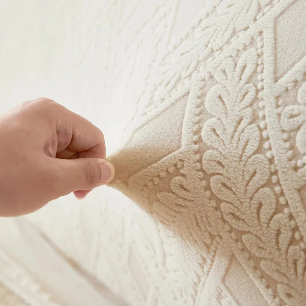 

Elastic Jacquard Bedhead Cover Dustproof Non-slip Bedside Protector All-inclusive Solid Color Bed Head Slipcover Homestay