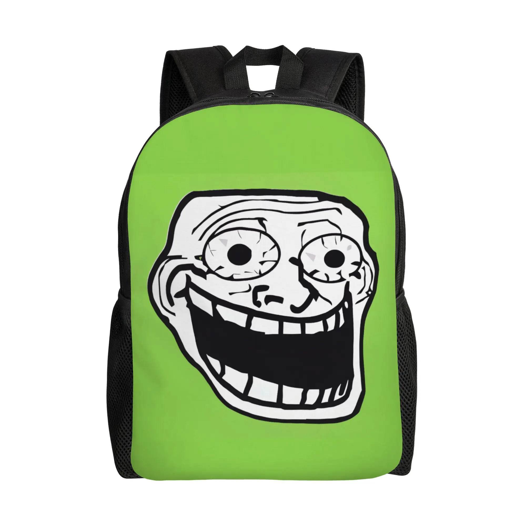 Trollface Rage Comic Meme Image Of A Character Backpack Outdoor Backpacks Female Aesthetic School Bags Colorful Durable Rucksack