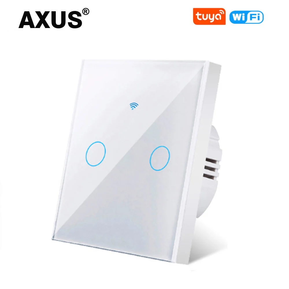 AXUS EU WLAN Smart Touch-Lichtschalter RF433 Ohne Neutralleiter Kompatibel mit Tuya Smart Life App-Steuerung Unterstützt Alexa Google Home