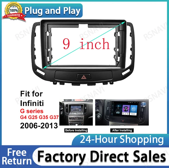 

9 inch 2din Car Radio Facia For nissan Infiniti G4 G25 G35 G37 2006-2013 big screen android Car Radio Facia