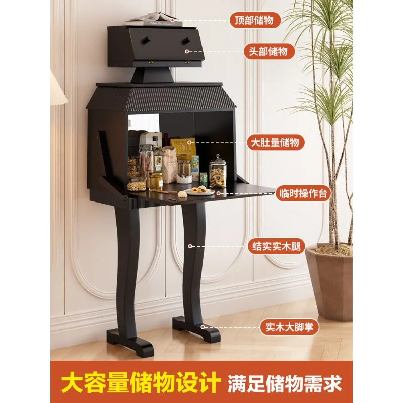 Moon landing robot solid wood locker, living room display storage side cabinet special-shaped cabinet