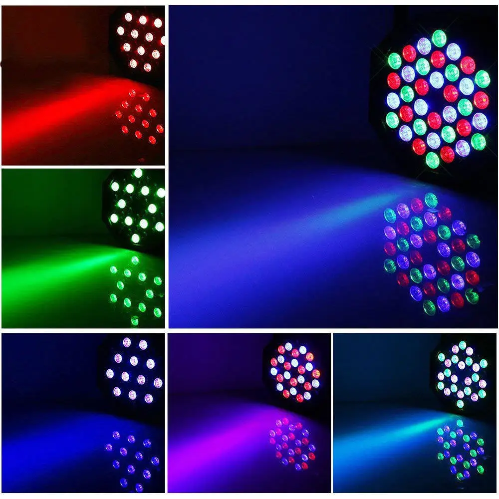 XPC 36 LED RGBW DMX 512 Stage Flat Par Lighting Effect DJ Disco Party Holiday Christmas Bar Club Wedding Birthday Show Lights