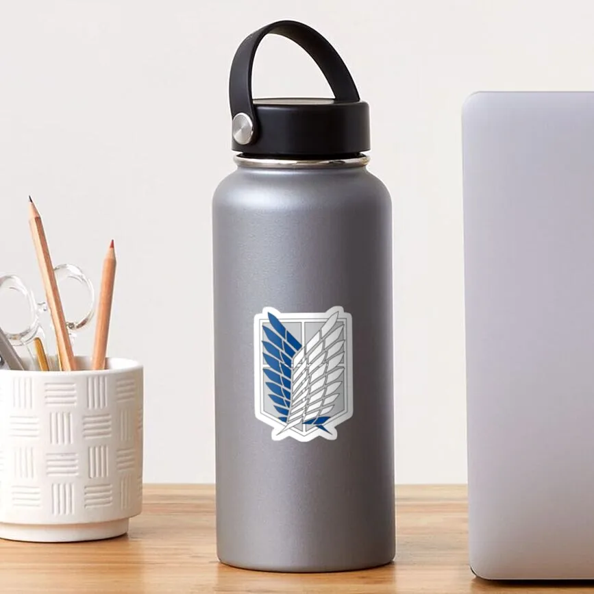 Wing Of Freedom Aot 5PCS Stickers for Water Bottles Anime Wall Luggage Decorations Funny Home Room Print Stickers Car Art