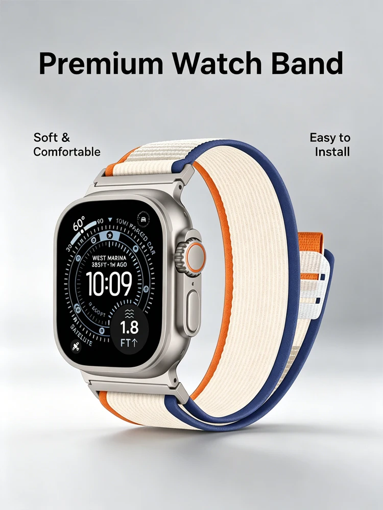 Für Apple Watch Ultra 2/3 Armband 49MM 46MM 45MM 44MM 42mm 41mm 40mm Nylon Trail Loop Armband Correa Series 11/10/SE 3/9/8/7 Armband