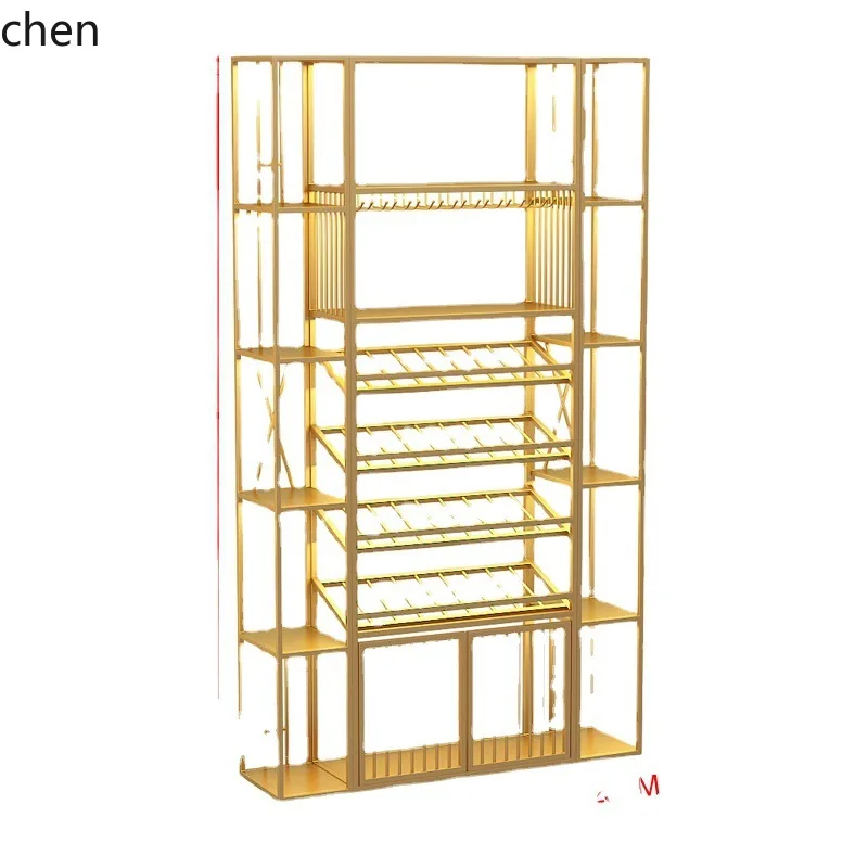 CZ Red Wine Cabinet Display Rack Iron Art Floor-standing Wine Display Creative Multi-layer Wine Rack Storage Rack