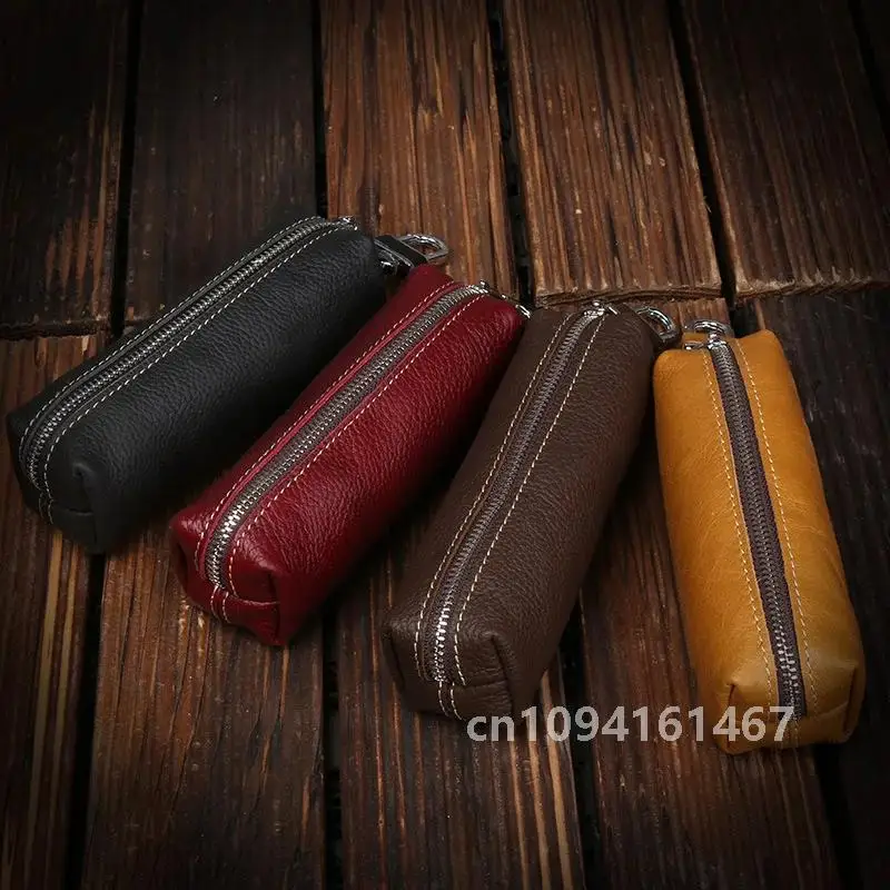 EISIPURI Genuine Cow Leather Men Women Key Bag Small Business Kay Case Women Housekeepers Wholesale purse keychain wallet