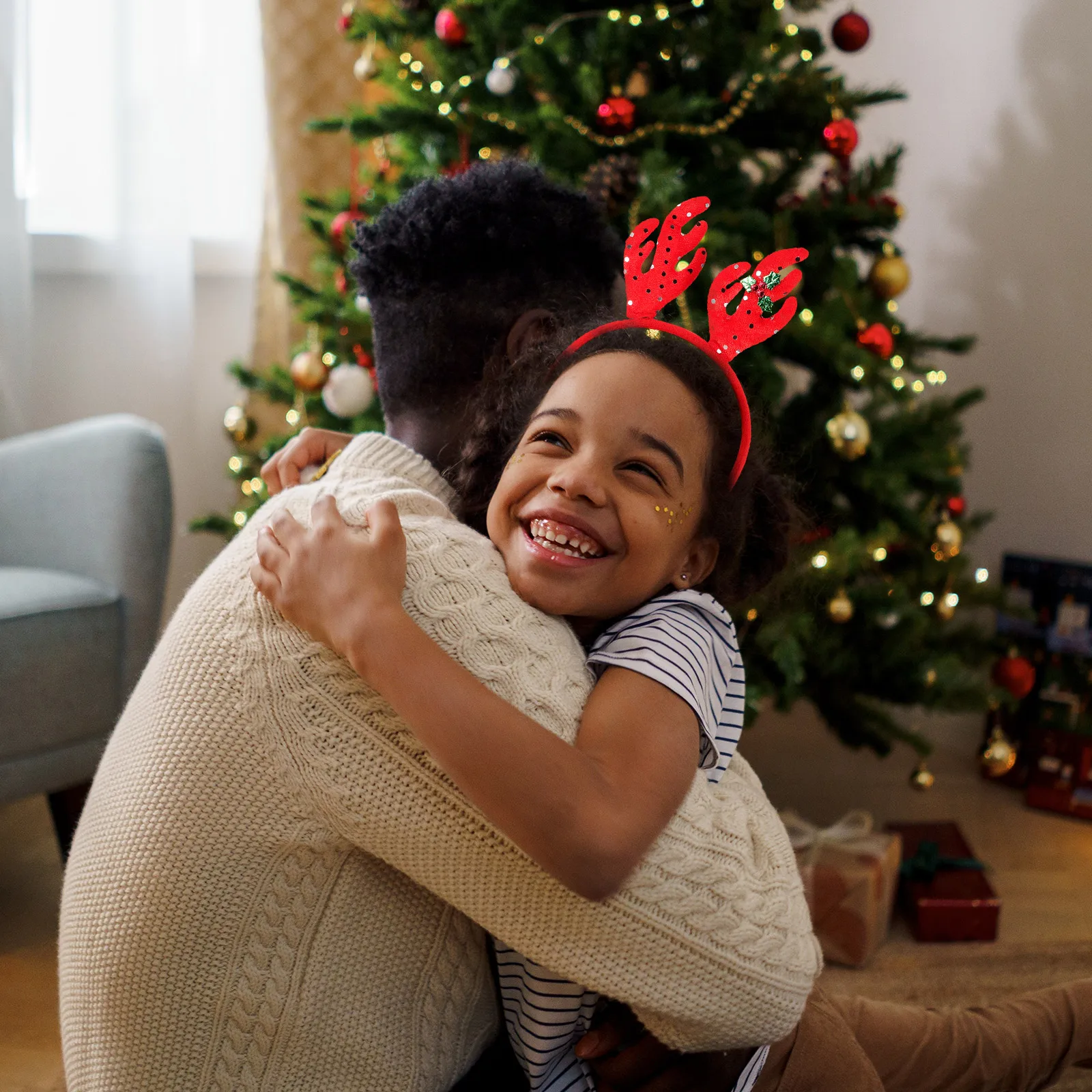 

2 шт., рождественский обруч для волос с рогами, классическая повязка на голову, легкий рождественский аксессуар для волос, праздничный рождественский головной убор