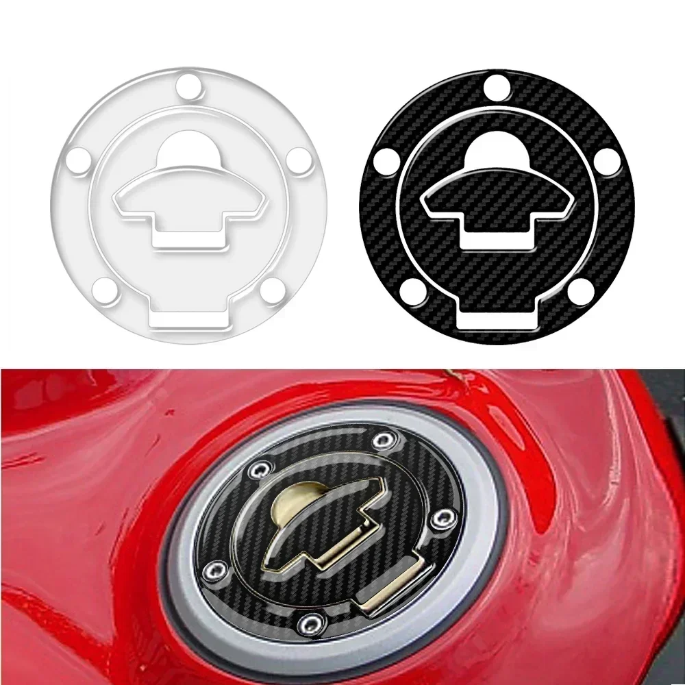 

For Ducati Models Up To 2008 (5 Holes) 3D Transparent Motorcycle Fuel Cap Protection Sticker