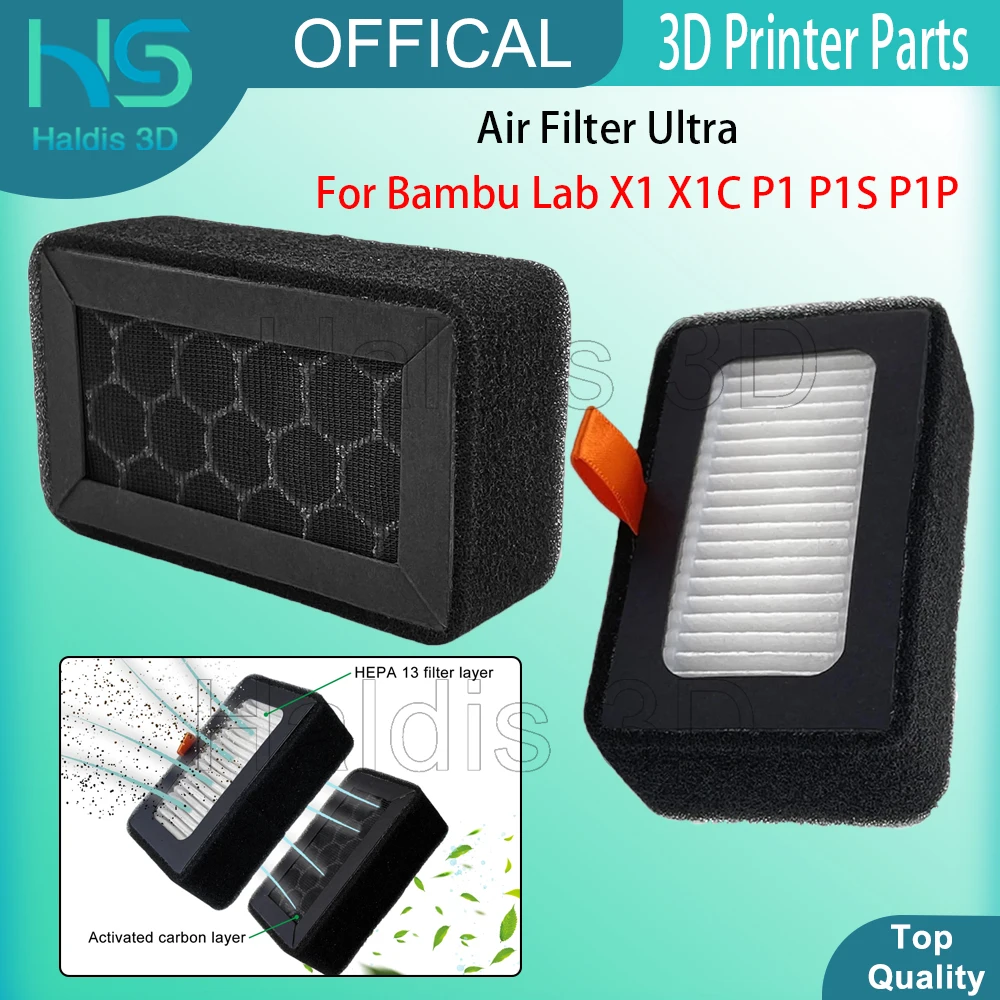 

For Bambu Lab X1 X1C P1 P1S P1P HEPA 13+ Activated Carbon Combo Air Filter Ultra For Bambulab X1 P1 Series 3D Printer Parts