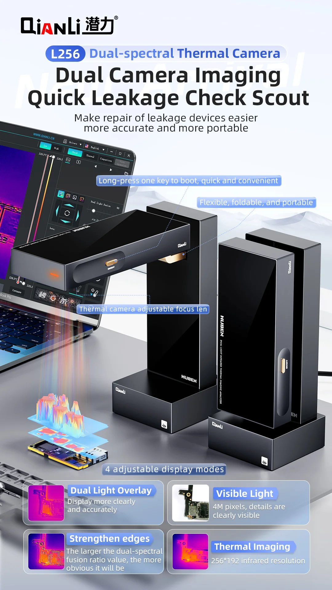 QianLi L256 Katlanabilir Terma - Pcb Short Circuit Thermal Diagnostics incelemesi ve fiyatı