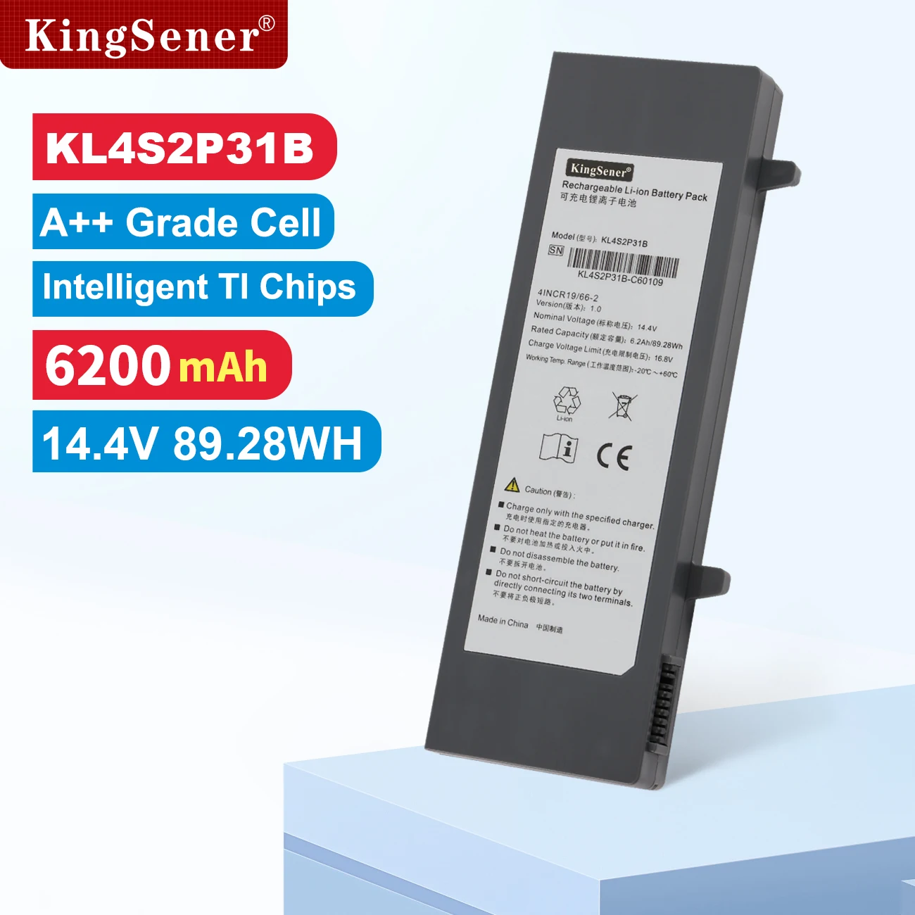 

KingSener KL4S2P31B Replacement Battery For SonoScape E2 E3 E1 Exp X1 X3 X5 Ultrasound Ultrasonic Instruments 41CR18/65-2 6.2Ah