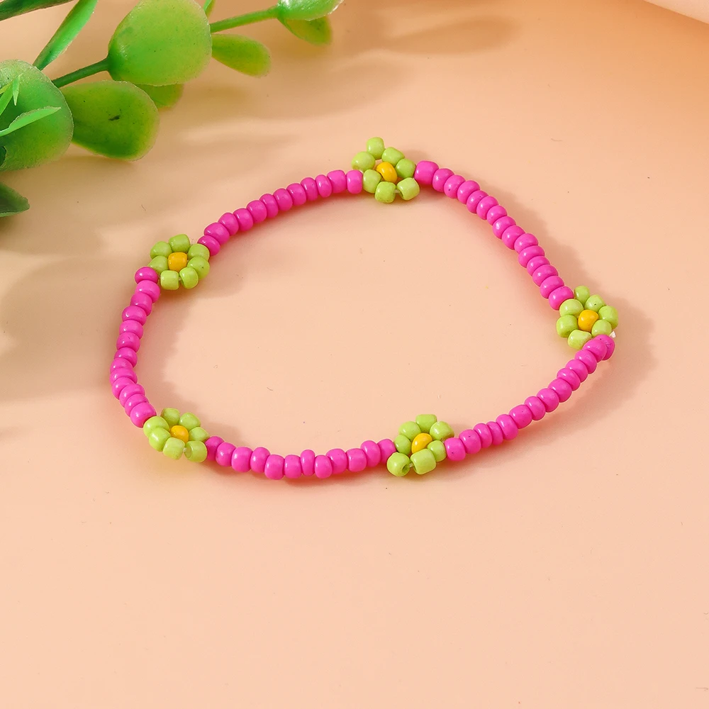 Aihua Handgefertigtes Buntes Perlenblumen-Charm-Armband für Frauen und Kinder, Böhmisches Freundschaftsarmband, Strandparty-Geschenke – Detail 12