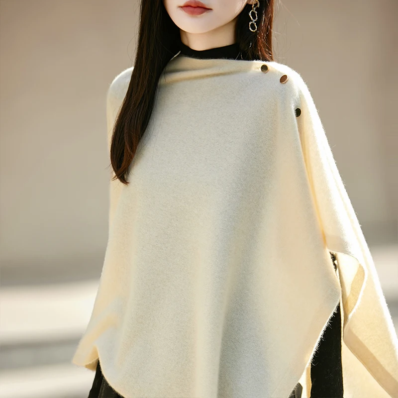 100-pure-wool-shawl-knitted-sweater-with-french-design-sense-women's-2025-autumn-and-winter-new-warm-cloak-top-scarf