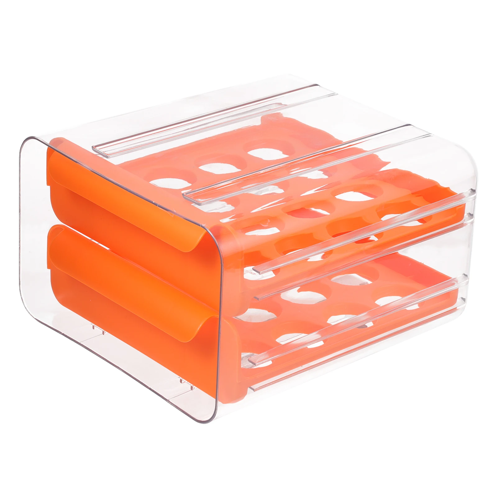 

Compartment Storage Box Double Layer Tray Rectangular Lids Orange Plastic Large Capacity Healthy Safe Environmentally Friendly