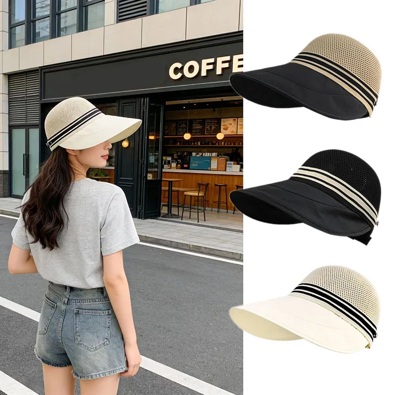 

Outdoor ponytail sun-protective fishing hat with brim