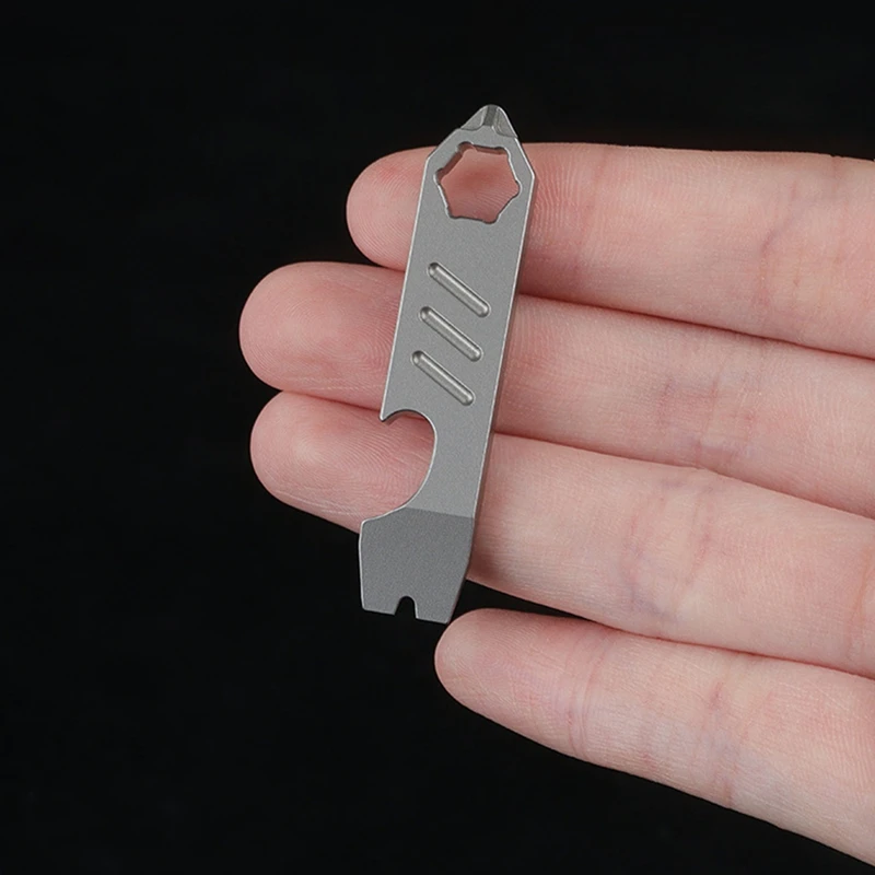 2025 New-2X TC4 チタン合金バール栓抜き目盛り付きスケールレンチアウトドアツール多機能キャンプギア