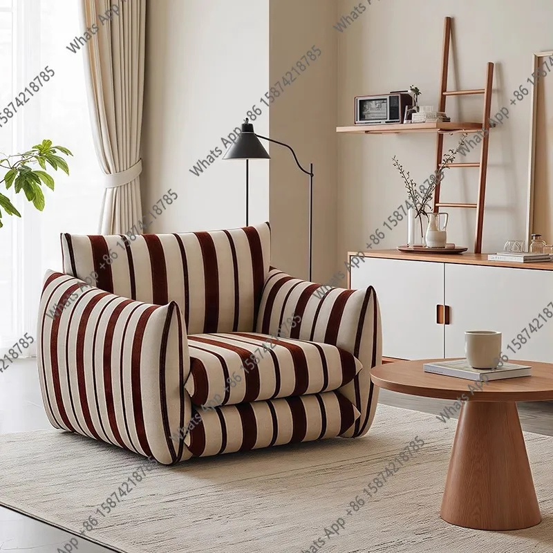 

French retro single sofa size apartment living room lazy sofa designer lazy balcony leisure sofa