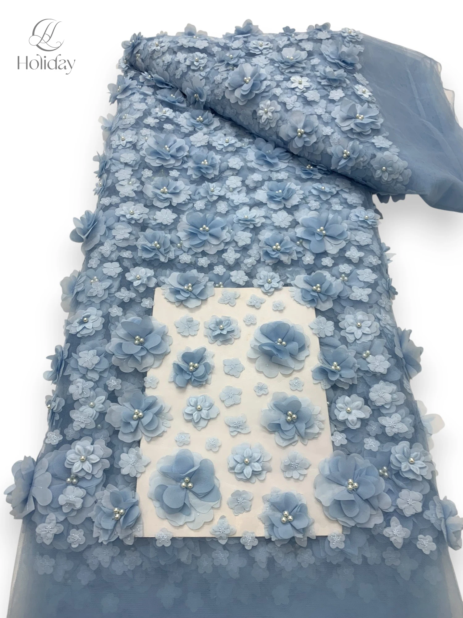 Wedding Dress, 3D Flower Embroidered Lace, African Sequins, Beaded Lace, French, High Quality