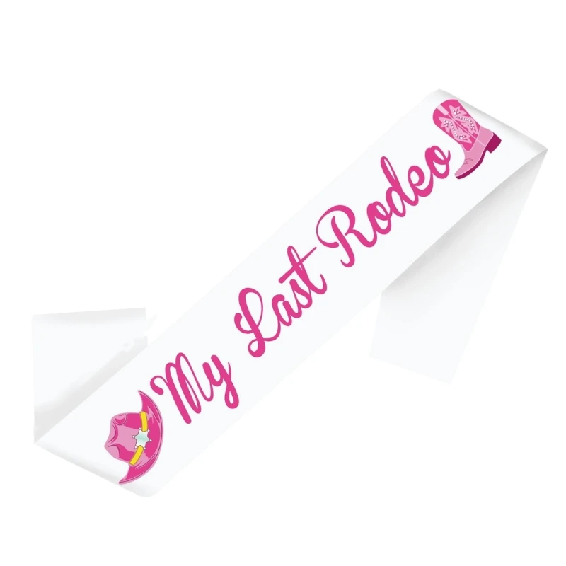 

Pink Lettering Print Party Ribbon Sash Adjustable Satined Sash For Bachelorettes