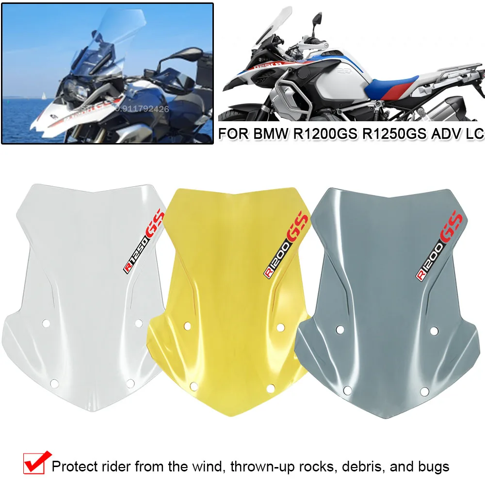 

Windshield For BMW R1250GS R1200GS Adventure GS1200 GS1250 ADV R1200 R1250 GSA Motorcycle Front Wind Shield Deflector Windscreen