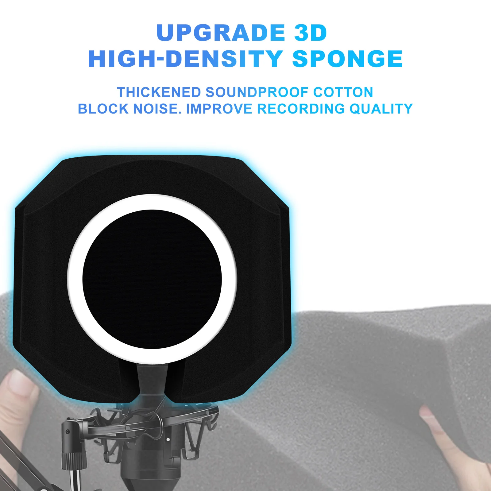 Microphone Wind Shield Pop Filter Isolation Ball Acoustic For Record Studios Mic Sound-Absorbing Foam Five-sided Seal