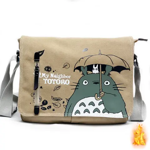 2025 새로운 애니메이션 패션 숄더 백 경량 순수 코튼 캔버스 가방 복고풍 디자인 여성 크로스 바디 백