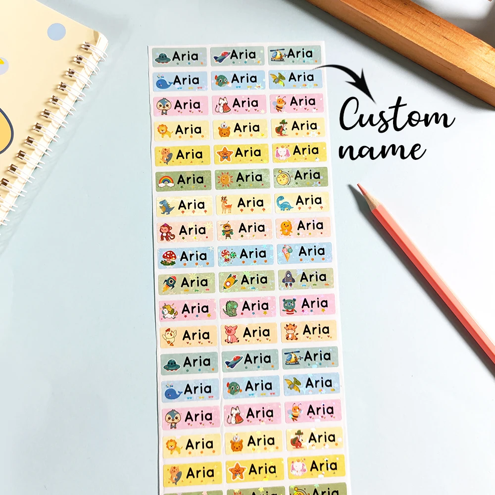 60pcs/120pcs/180pcs/240pcs Personalization Custom Text name Labels Personalized Water-Resistant Name Stickers Customized for Bot