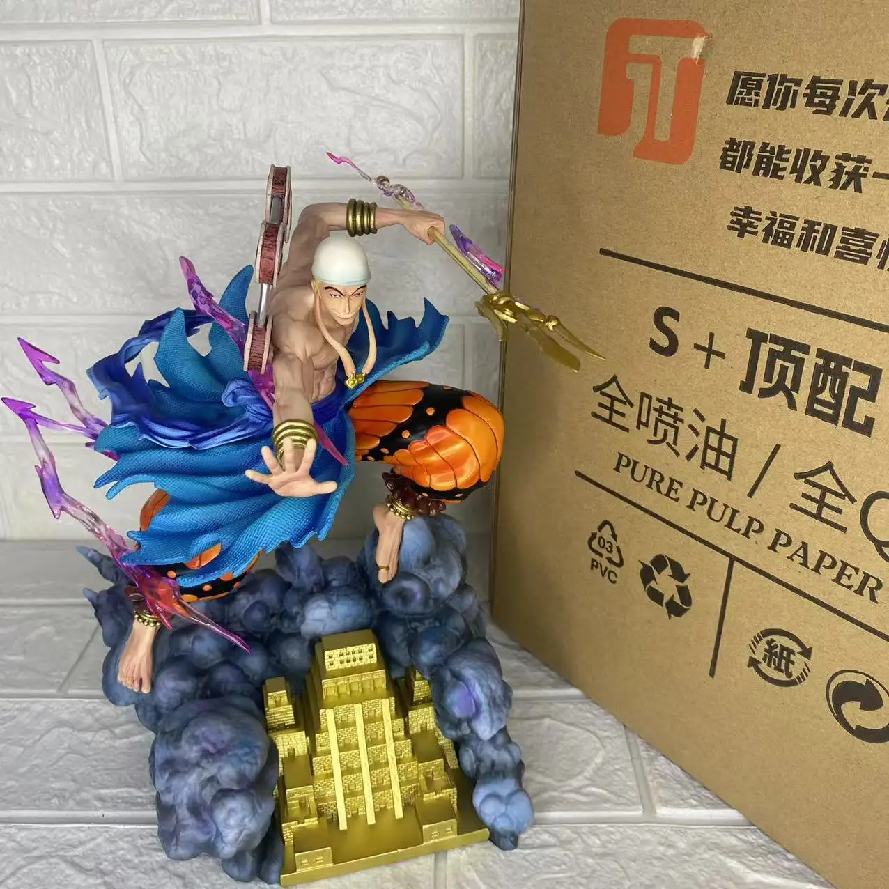 

One Piece JT Thunder God Aini Road -28CM special effects scene anime model figurine