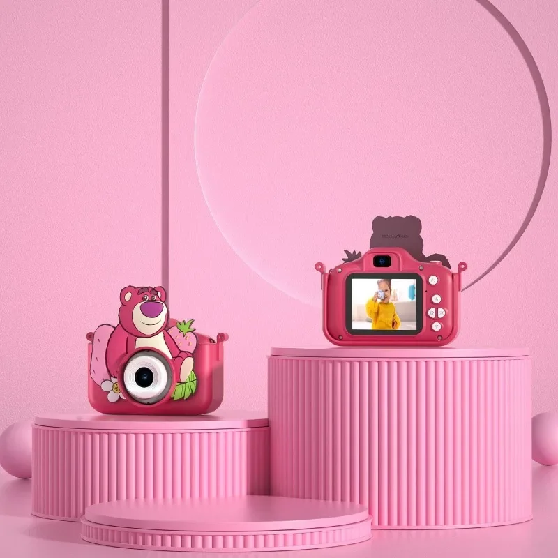 Cartoon Disney Lotso cute girl new children's mini cute easy to carry photo high-definition pixel digital photography camera