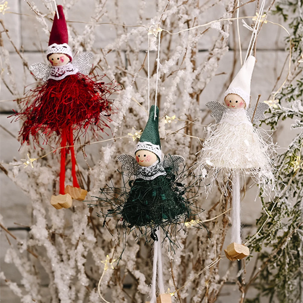 

6pcs Creative Angel Hanging Pendant Cloth Christmas Craft Ornament For Tree Bedroom Party Decoration Home Garden Indoor Space