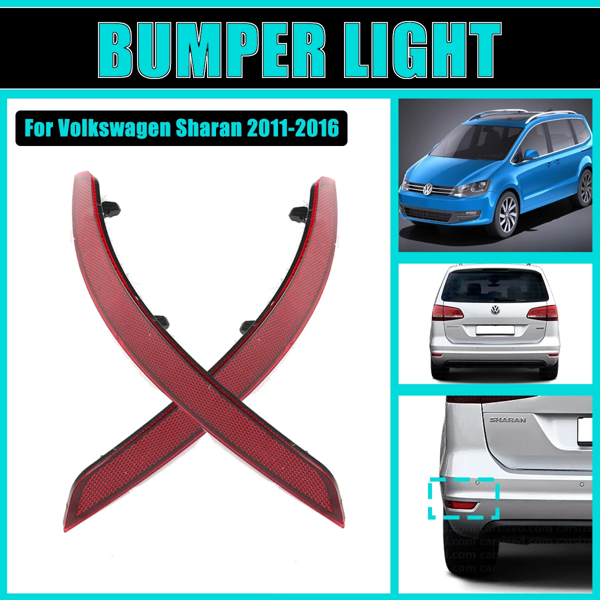 

Bumper Reflector For Volkswagen VW Sharan 2011~2016 2015 Rear lamp Tail Light Brake Stop Turn Signal Lamp Car Accessories LH RH