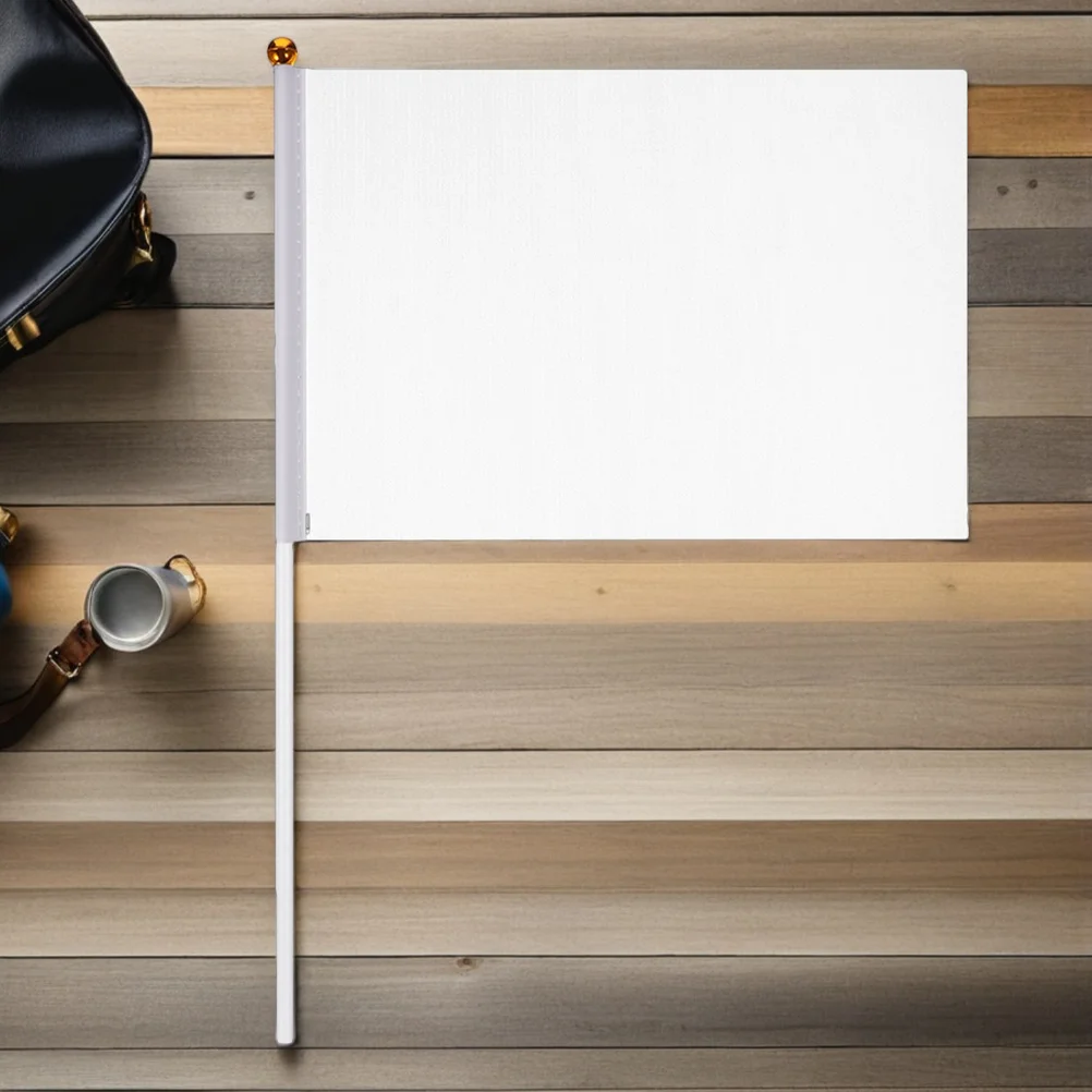 

30Pcs Handheld Referee Flags Blank White Mini Flags for Football Soccer Game Outdoor Sports Party Celebration