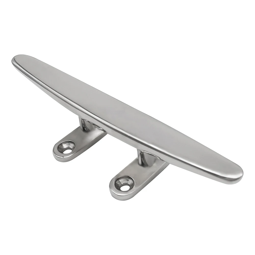 Marine 316 Stainless Steel Heavy Duty Cleat Flat Top Open Base 8/10/12 Inch Boat Mooring Bollard Cleat Marine Hardware