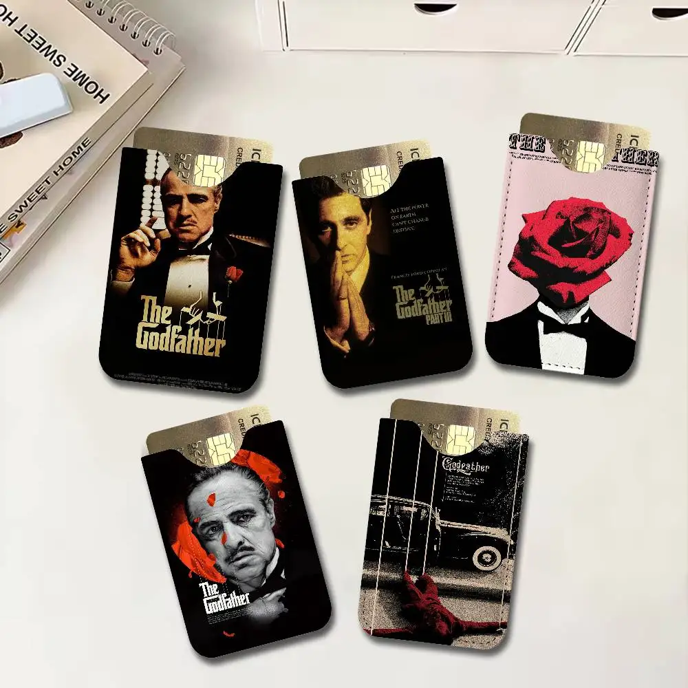 Classic Movie Godfather Ultra-Thin Mini Leather Card Holder Wallets for Men Women Lightweight Soft Genuine Leather Credit Card