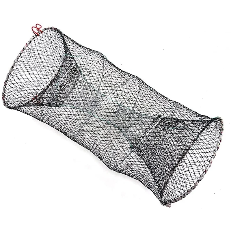 ●Fishing Bait Trap,Bait Crawfish Traps Spring Cage Portable Folded Cast Net Fishing Traps Net Fishing Accessories
