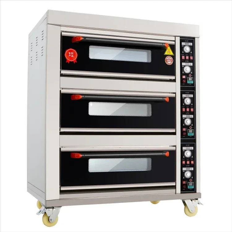 Popular  Baking Equipment 3 Deck 9 Trays Crown A Electric Deck Oven for Bakery