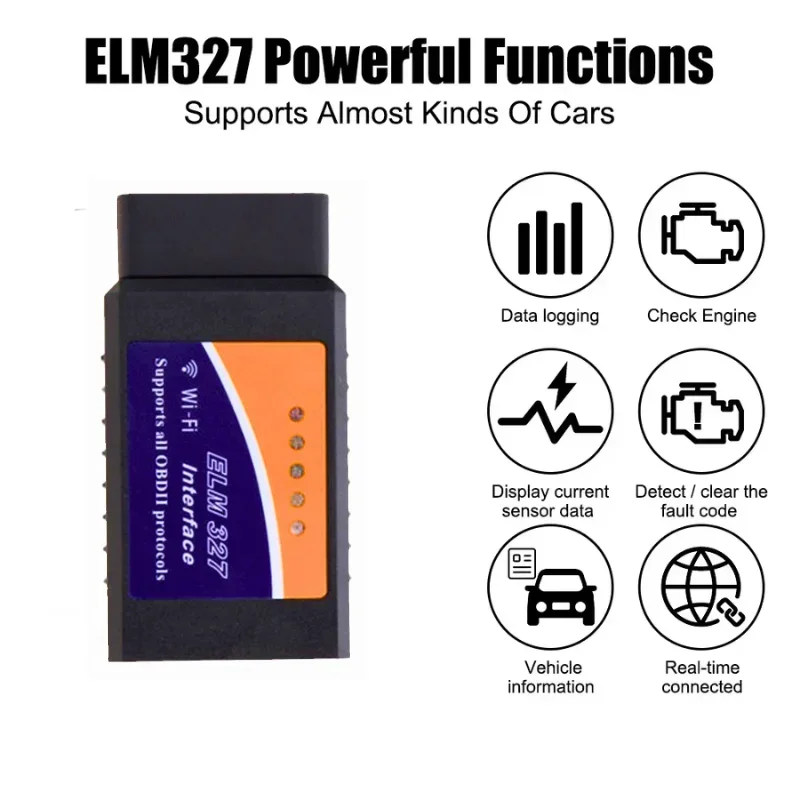 WiFi Mini ELM327 OBD2 Code Reader Scanner V1.5 Upgraded Car Diagnostic Tools For Android/IOS/PC OBD2 16PIN Interface image 2