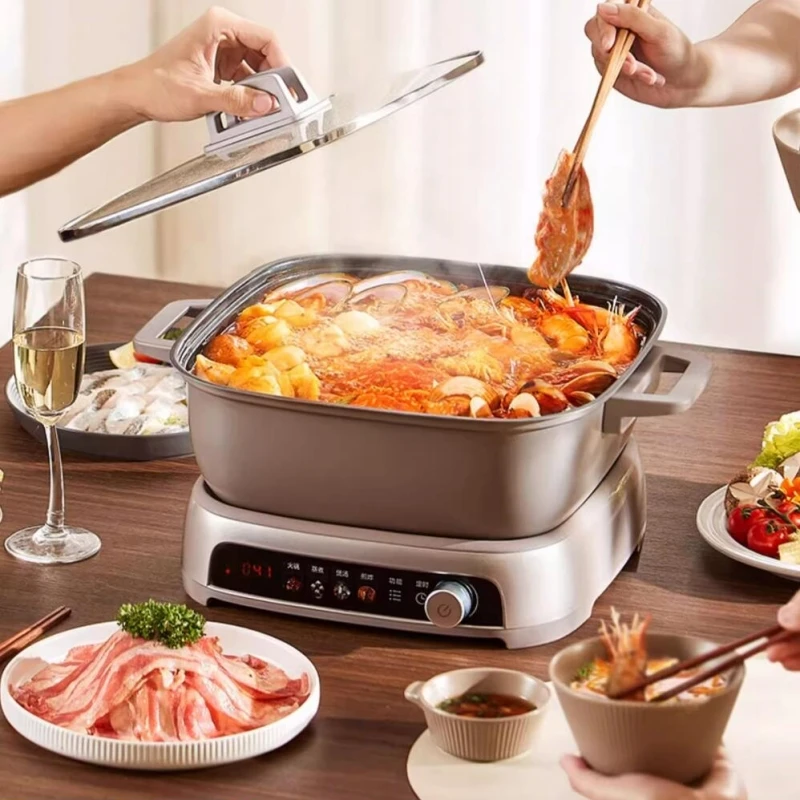 ميديا 220 فولت إناء/ قدر كهربائي منزلي سبليت 6.5L متكامل متعدد الوظائف وعاء تسخين كهربائي 2200 واط مقلاة كهربائية