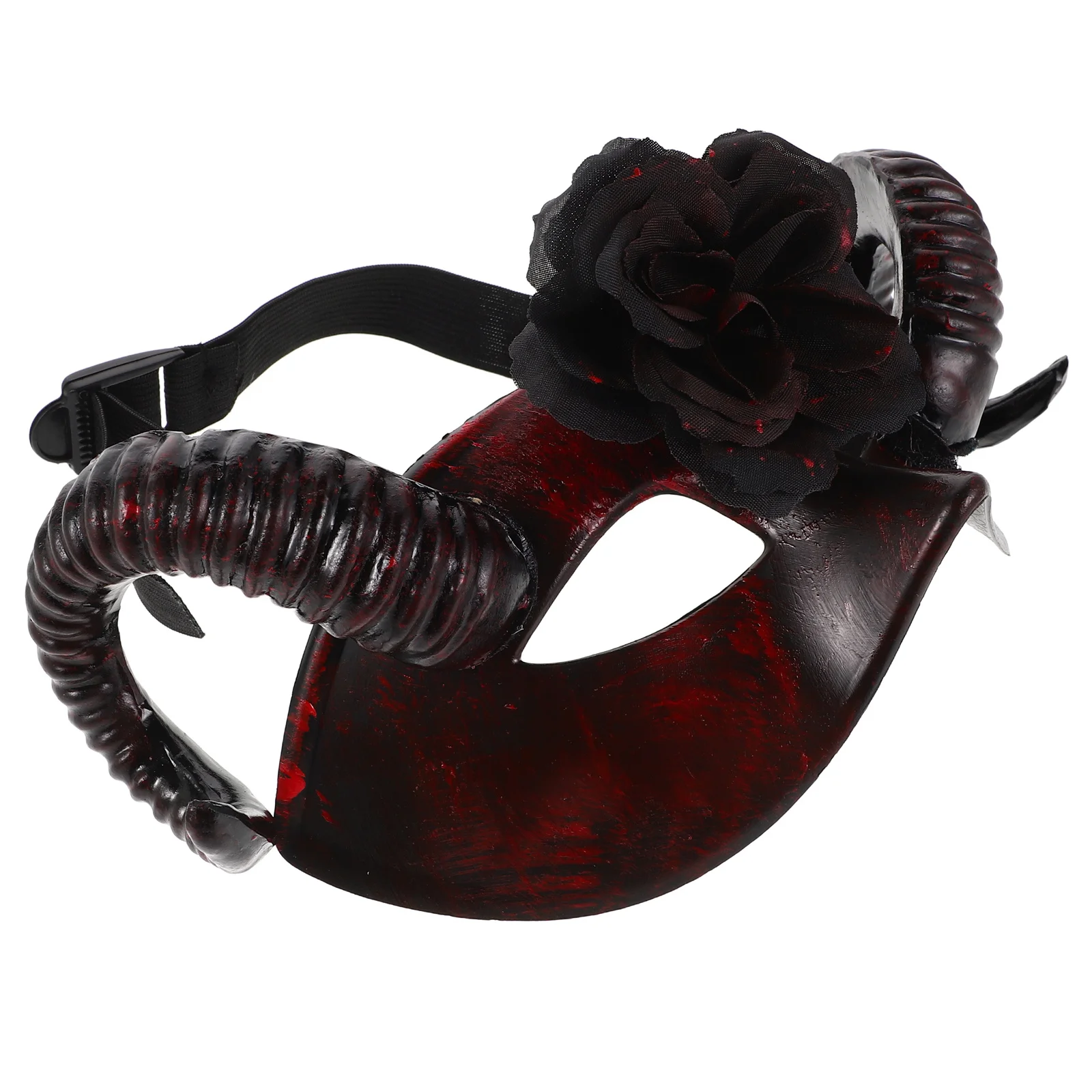 

Plastic Removable Flower Demon Horn Mask Scary Masquerade Headgear Halloween Cosplay Costume Accessory for Party Adults