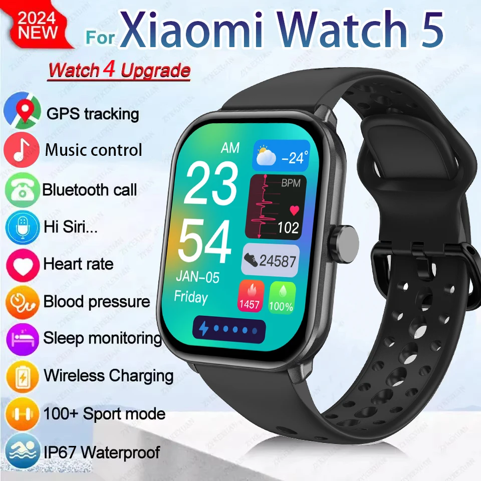 For Huawei Xiaomi Smart Watch Men Women 2.01-Inch HD Full Touch Screen IP67 Waterproof Bluetooth Call Health monitor Smartwatch